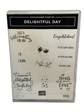 NIB Stampin’ Up! Delightful Day 11-Piece Photopolymer Stamp Set Sale-A-Bration